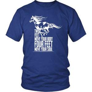 Two Feet Move Your Body, Four Feet Move Your Soul! T-shirt teelaunch District Unisex Shirt Royal Blue S