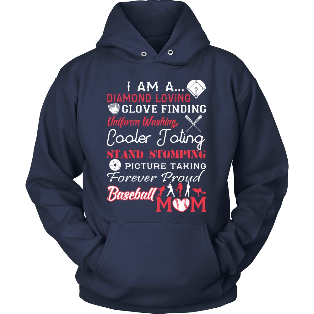 I Am A Baseball Mom T-shirt teelaunch Unisex Hoodie Navy S