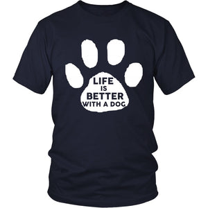 Life Is Better With A Dog T-shirt teelaunch District Unisex Shirt Navy S