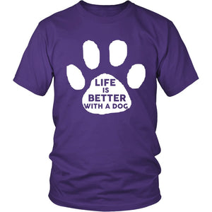Life Is Better With A Dog T-shirt teelaunch District Unisex Shirt Purple S