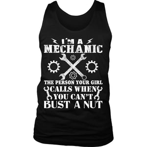 Mechanic Can Bust A Nut T-shirt teelaunch District Mens Tank Black S