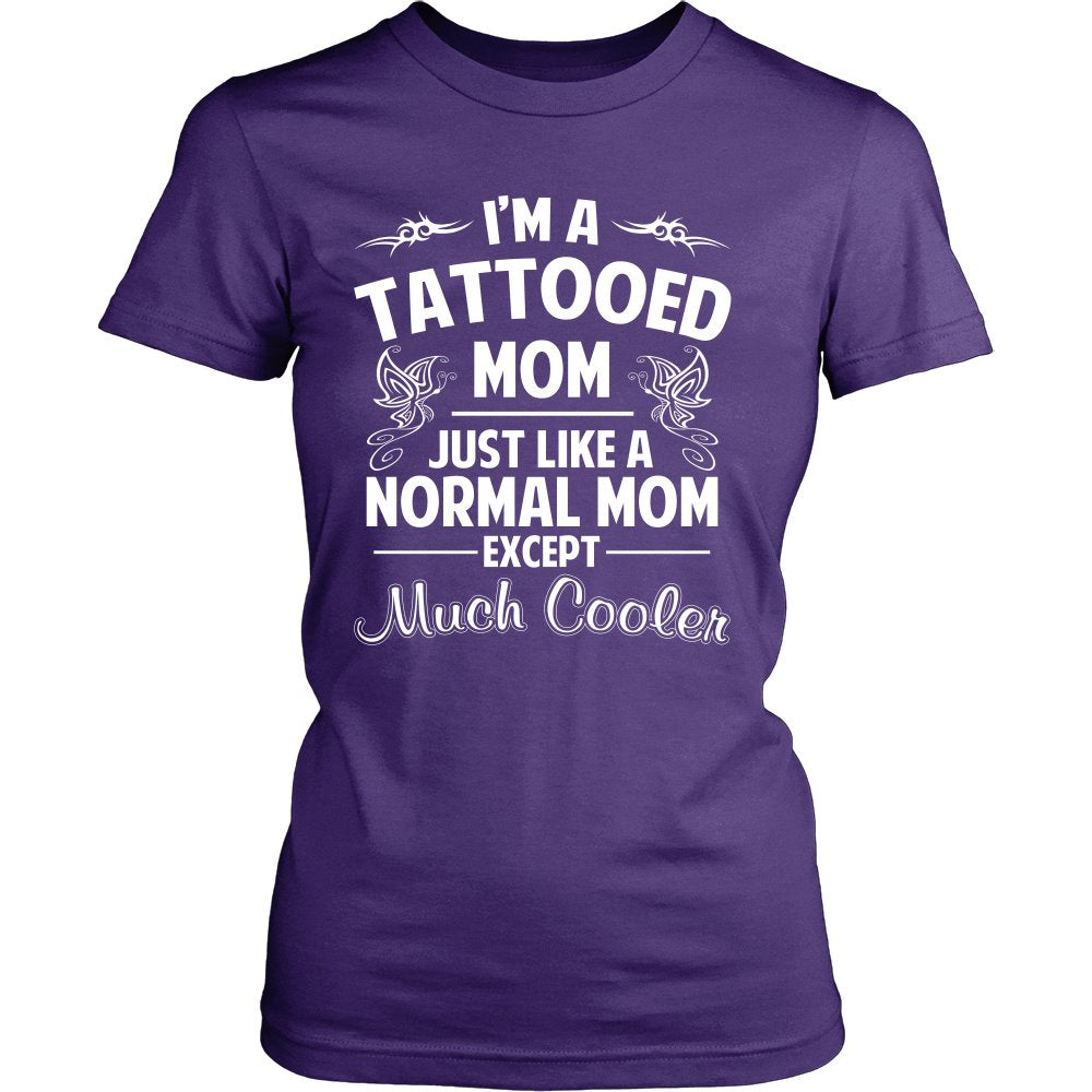I'm A Tattooed Mom T-shirt teelaunch District Womens Shirt Purple S