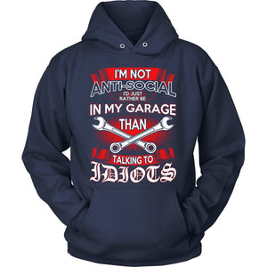 Mechanic - I'm Not Anti-social T-shirt teelaunch Unisex Hoodie Navy S