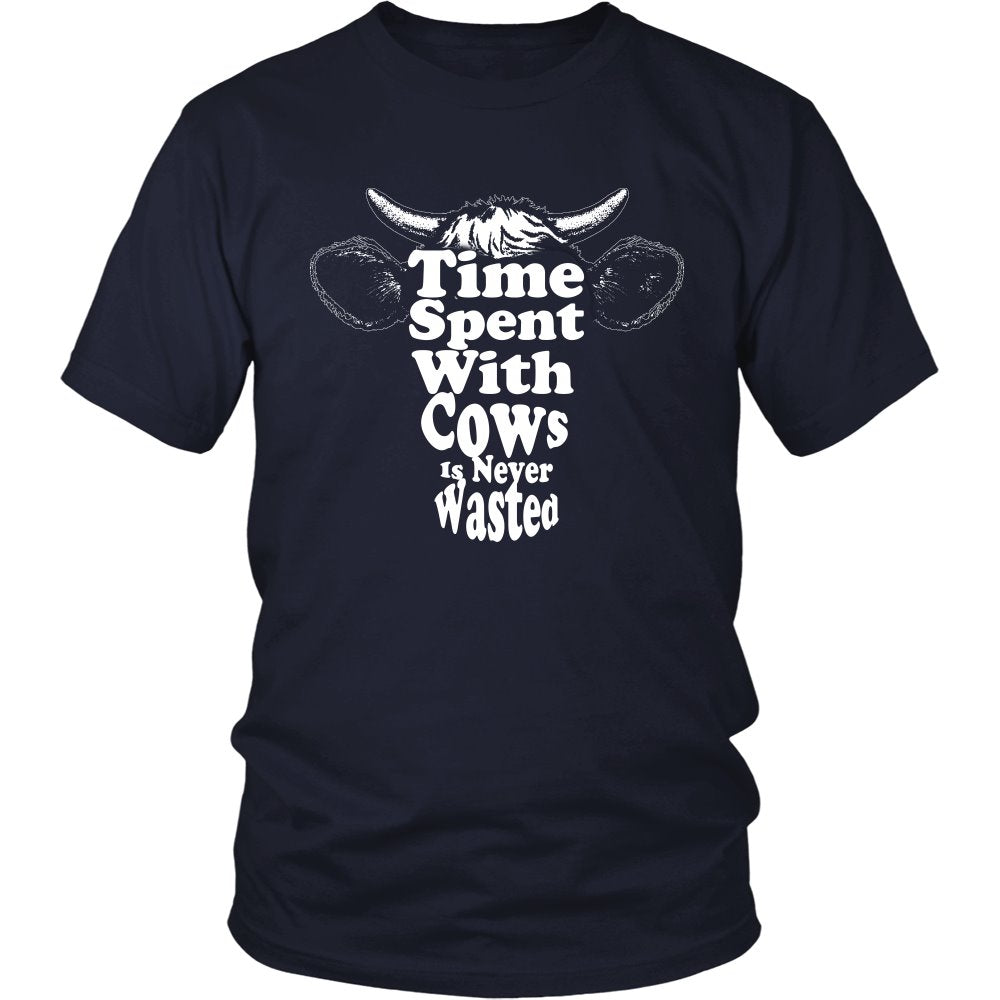 Time Spent With Cows Is Never Wasted T-shirt teelaunch District Unisex Shirt Navy S