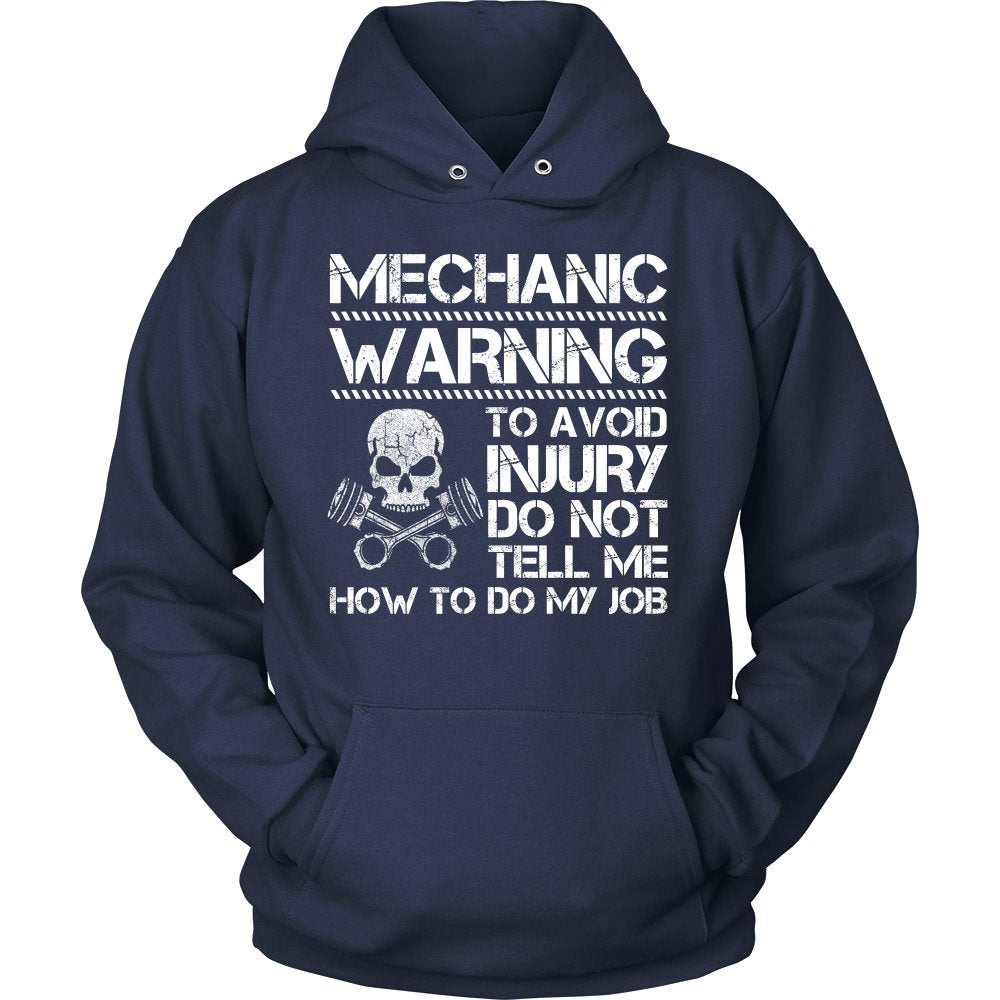 Mechanic Warning! T-shirt teelaunch Unisex Hoodie Navy S