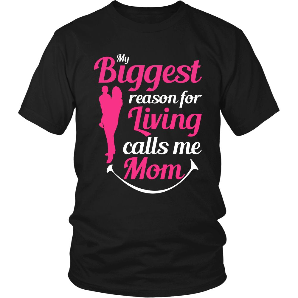 My Biggest Reason For Living Calls Me Mommy T-shirt teelaunch District Unisex Shirt Black S