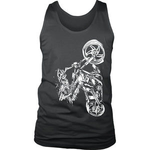 Badass Biker T-shirt teelaunch District Mens Tank Charcoal S