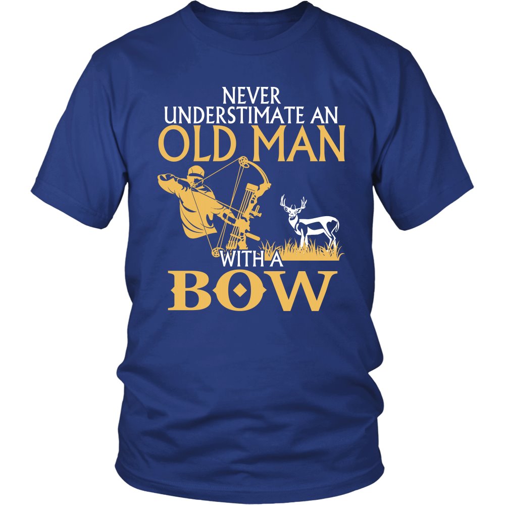 Never Underestimate An Old Man With A Bow T-shirt teelaunch District Unisex Shirt Royal Blue S