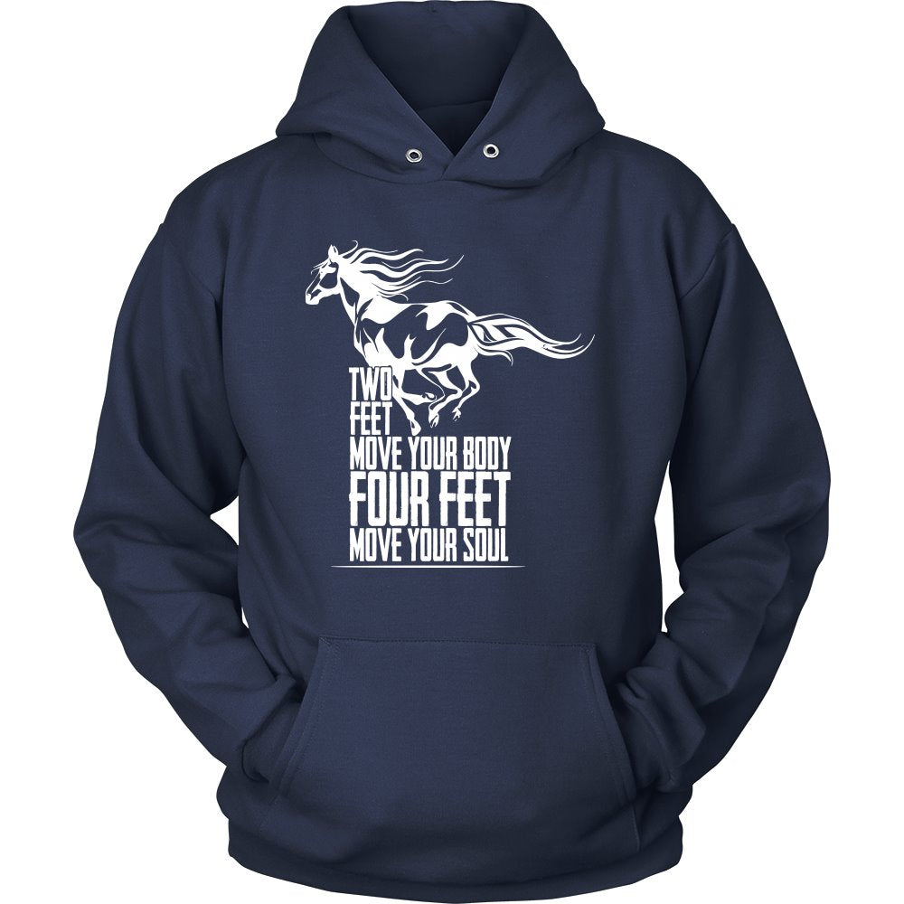 Two Feet Move Your Body, Four Feet Move Your Soul! T-shirt teelaunch Unisex Hoodie Navy S