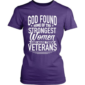 God Found Some Of The Strongest Women And Made Them Veterans T-shirt teelaunch District Womens Shirt Purple XS