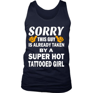 Love A Super Hot Tattooed Girl T-shirt teelaunch District Mens Tank Navy S