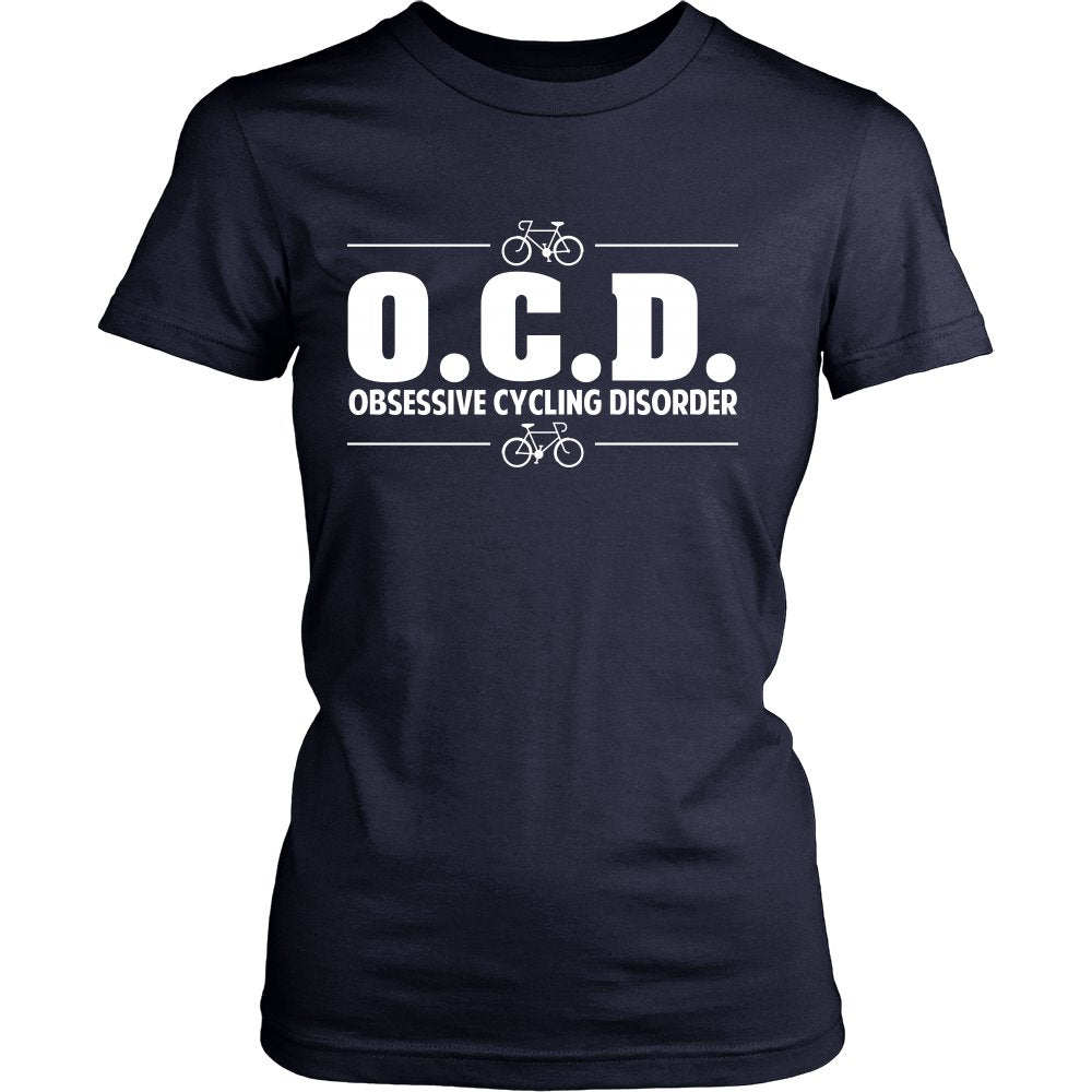 OCD - Obsessive Cycling Disorder T-shirt teelaunch District Womens Shirt Navy S