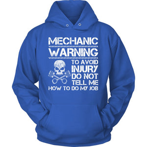 Mechanic Warning! T-shirt teelaunch Unisex Hoodie Royal Blue S