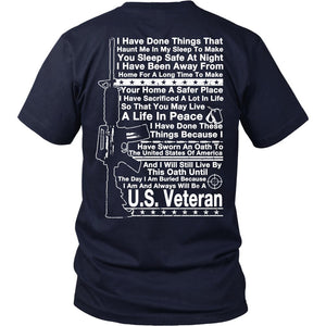 Proud U.S. Veteran T-shirt teelaunch District Unisex Shirt Navy S