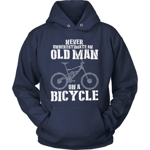 Never Underestimate An Old Man On A Bicycle T-shirt teelaunch Unisex Hoodie Navy S