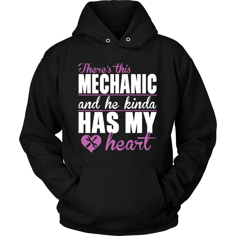 There's This Mechanic And He Kinda Has My Heart T-shirt teelaunch Unisex Hoodie Black S