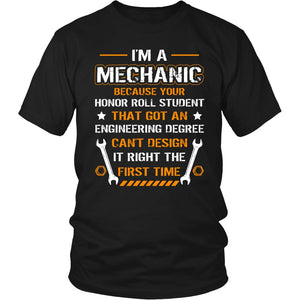 I Am A Mechanic T-shirt teelaunch District Unisex Shirt Black S