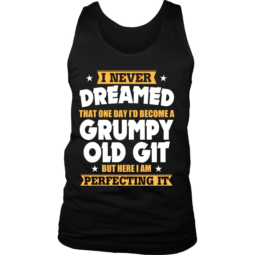 Grumpy Old Git T-shirt teelaunch District Mens Tank Black S