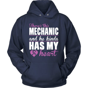 There's This Mechanic And He Kinda Has My Heart T-shirt teelaunch Unisex Hoodie Navy S