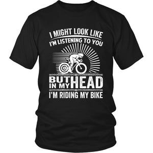 In My Head I'm Riding My Bike T-shirt teelaunch District Unisex Shirt Black S