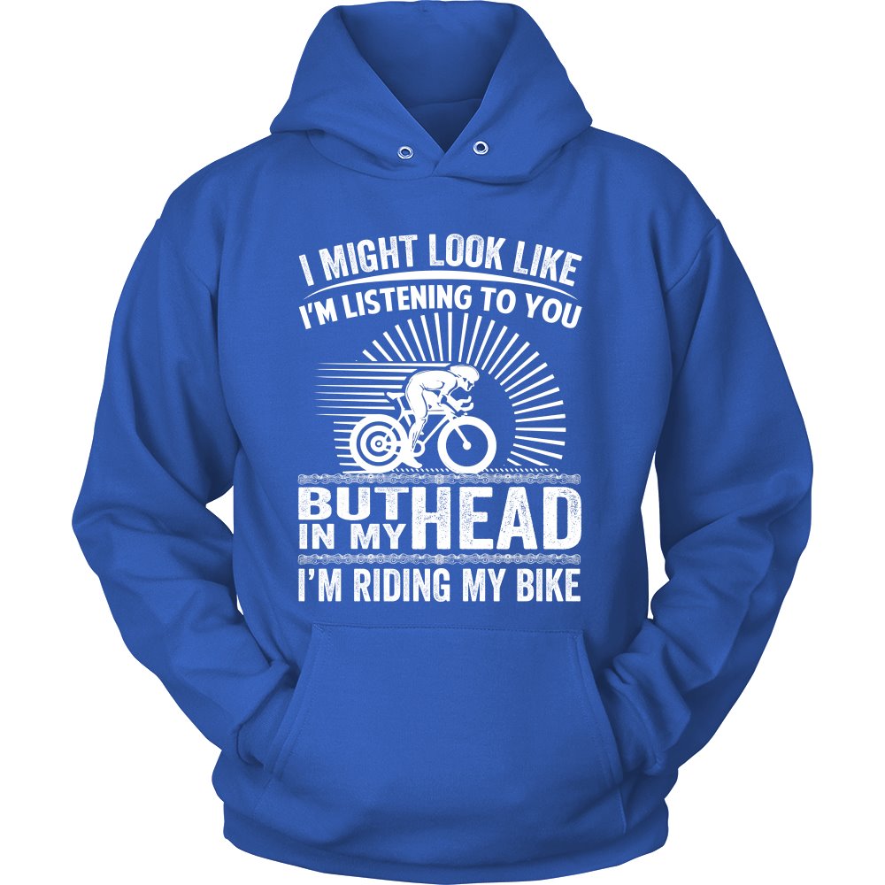 In My Head I'm Riding My Bike T-shirt teelaunch Unisex Hoodie Royal Blue S