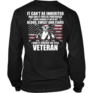 Veteran - I Own It Forever The Title T-shirt teelaunch District Long Sleeve Shirt Black S