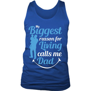 My Biggest Reason For Living Calls Me Dad T-shirt teelaunch District Mens Tank Royal Blue S
