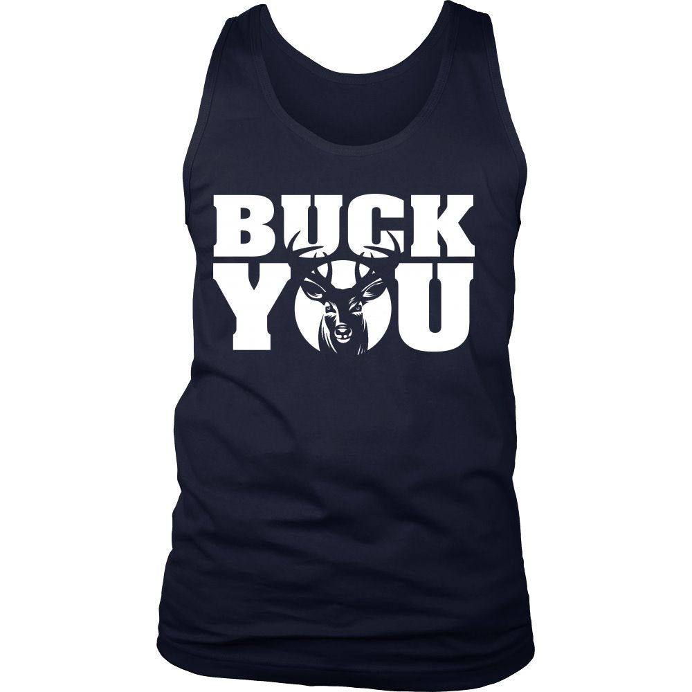 Buck You T-shirt teelaunch District Mens Tank Navy S
