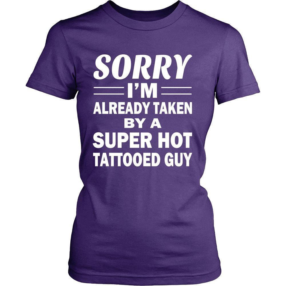 Love A Super Hot Tattooed Guy T-shirt teelaunch District Womens Shirt Purple S