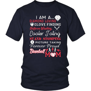 I Am A Baseball Mom T-shirt teelaunch District Unisex Shirt Navy S