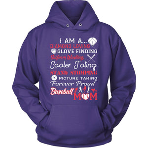 I Am A Baseball Mom T-shirt teelaunch Unisex Hoodie Purple S