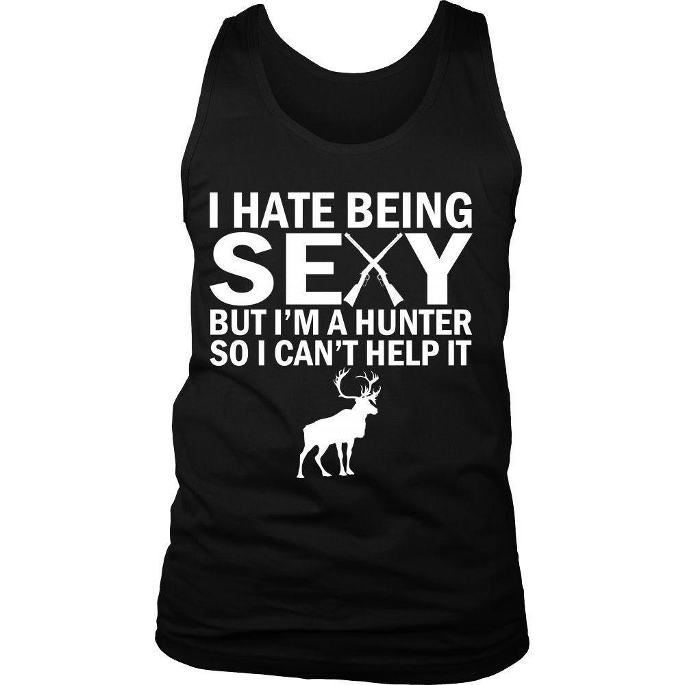 I Hate Being Sexy But I'm A Hunter So I Can't Help It T-shirt teelaunch District Mens Tank Black S