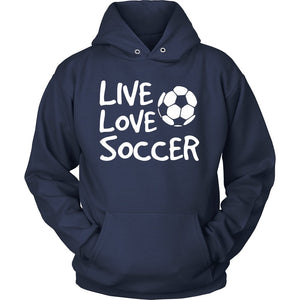 Live Love Soccer T-shirt teelaunch Unisex Hoodie Navy S