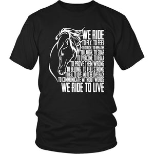 We Ride To Live! T-shirt teelaunch District Unisex Shirt Black S