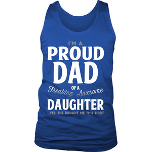 Proud Dad Of A Freaking Awesome Daughter T-shirt teelaunch District Mens Tank Royal Blue S