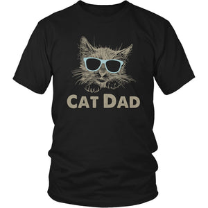 Cat Dad T-shirt teelaunch District Unisex Shirt Black S