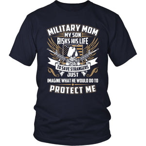 Proud Military Mom T-shirt teelaunch District Unisex Shirt Navy S