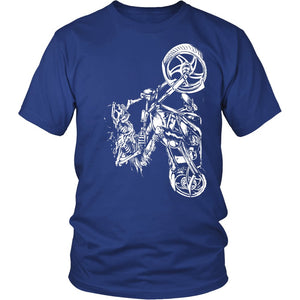 Badass Biker T-shirt teelaunch District Unisex Shirt Royal Blue S