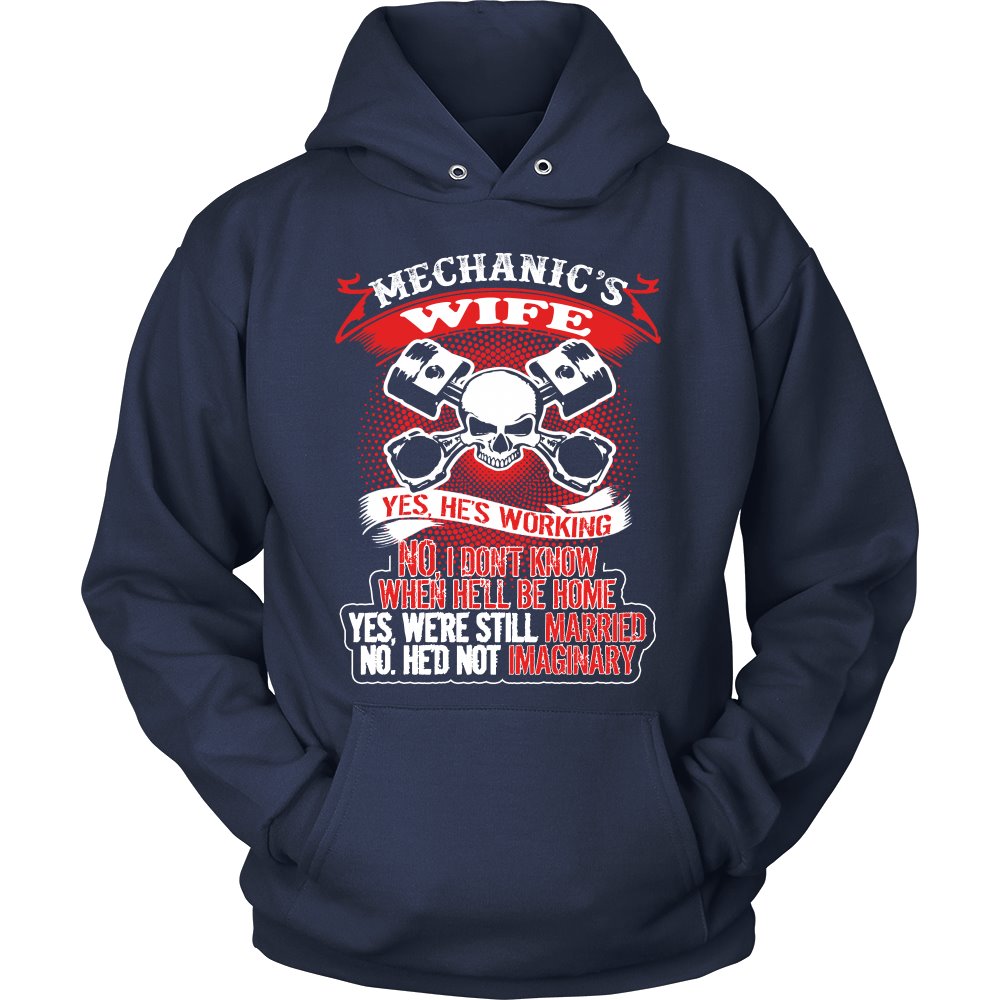 Proud Mechanic's Wife T-shirt teelaunch Unisex Hoodie Navy S