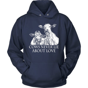 Cows Never Lie About Love! T-shirt teelaunch Unisex Hoodie Navy S