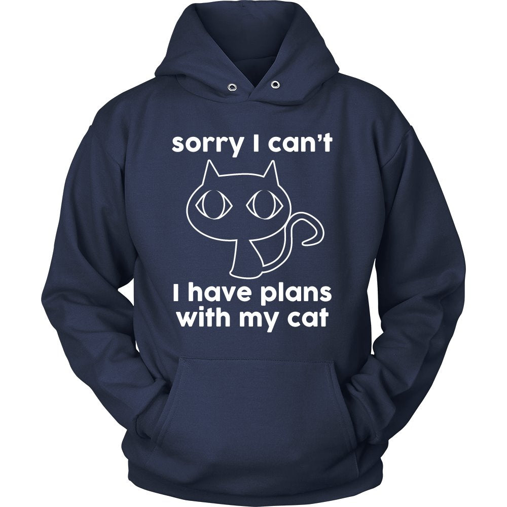 Sorry I Can’t, I Have Plans With My Cat! T-shirt teelaunch Unisex Hoodie Navy S