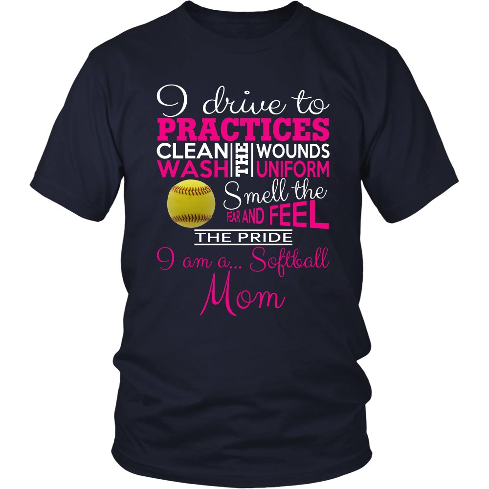 I Am A... Softball Mom T-shirt teelaunch District Unisex Shirt Navy S