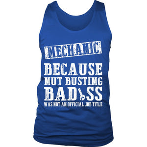 Mechanic Badass! T-shirt teelaunch District Mens Tank Royal Blue S