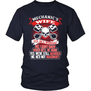 Proud Mechanic's Wife T-shirt teelaunch District Unisex Shirt Navy S