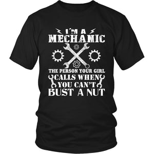 Mechanic Can Bust A Nut T-shirt teelaunch District Unisex Shirt Black S