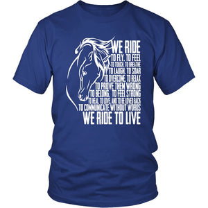 We Ride To Live! T-shirt teelaunch District Unisex Shirt Royal Blue S