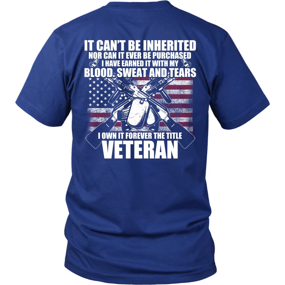 Veteran - I Own It Forever The Title T-shirt teelaunch District Unisex Shirt Royal Blue S