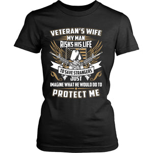 Proud Veteran's Wife T-shirt teelaunch District Womens Shirt Black S