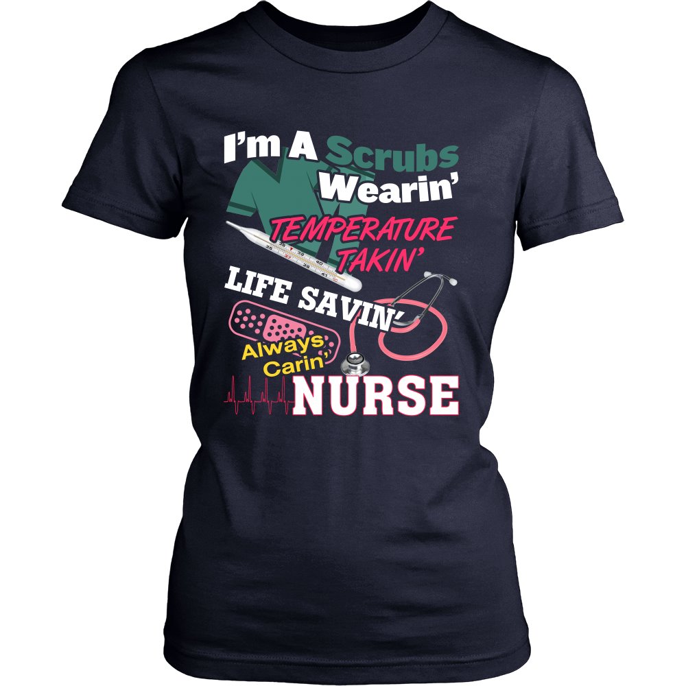 I Am A Proud Nurse T-shirt teelaunch District Womens Shirt Navy S