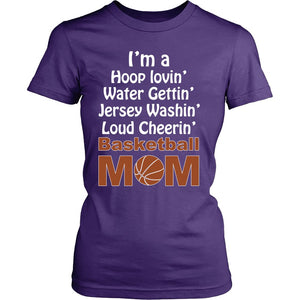 I Am A Basketball Mom T-shirt teelaunch District Womens Shirt Purple XS